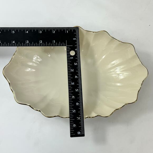 Lenox Symphony Scalloped Oval Centerpiece Serving Bowl 24K Gold Trim USA - Picture 10 of 12